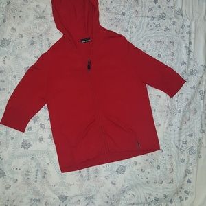 Red DKNY Jeans hoodie sweater